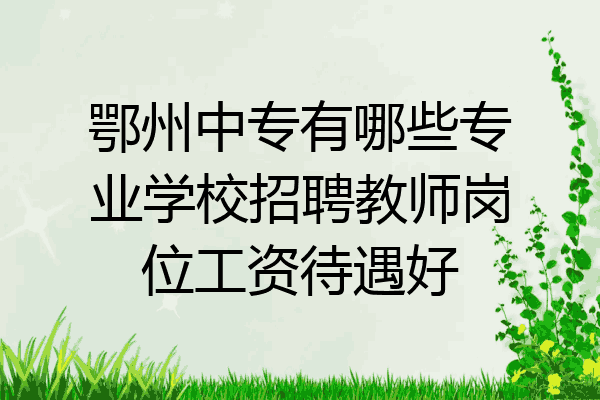 鄂州中专有哪些专业学校招聘教师岗位工资待遇好