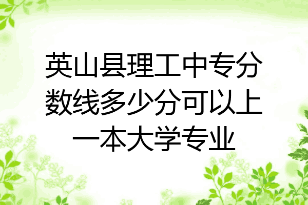 英山县理工中专分数线多少分可以上一本大学专业