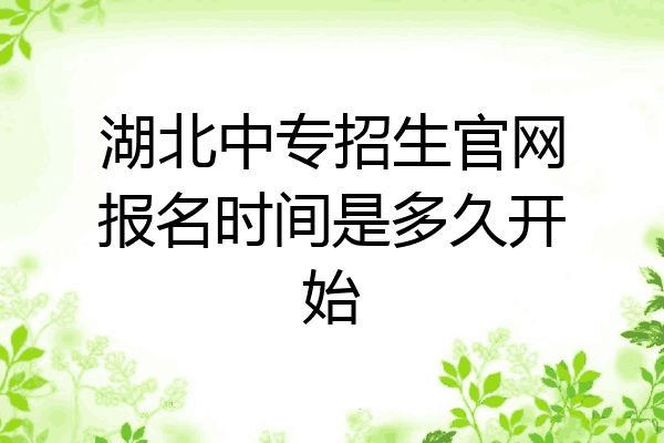 湖北中专招生官网报名时间是多久开始