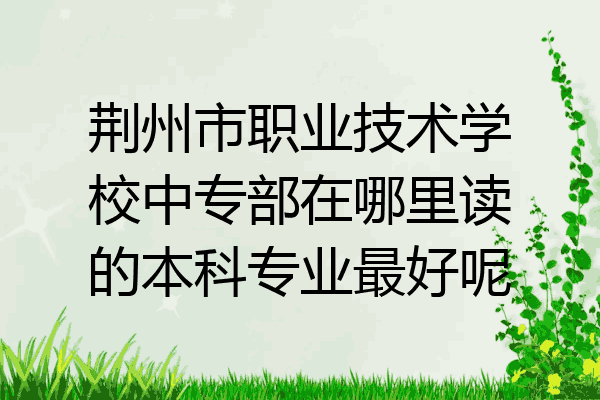 荆州市职业技术学校中专部在哪里读的本科专业最好呢