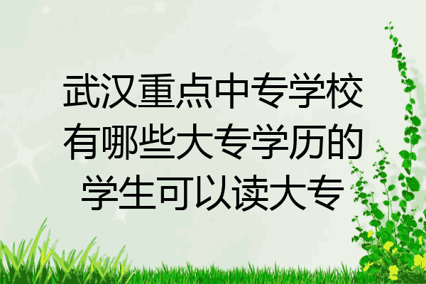武汉重点中专学校有哪些大专学历的学生可以读大专