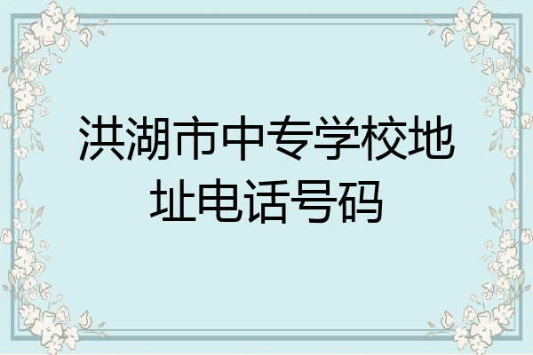 洪湖市中专学校地址电话号码