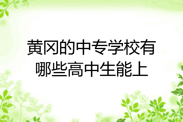 黄冈的中专学校有哪些高中生能上
