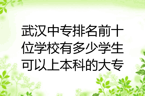 武汉中专排名前十位学校有多少学生可以上本科的大专