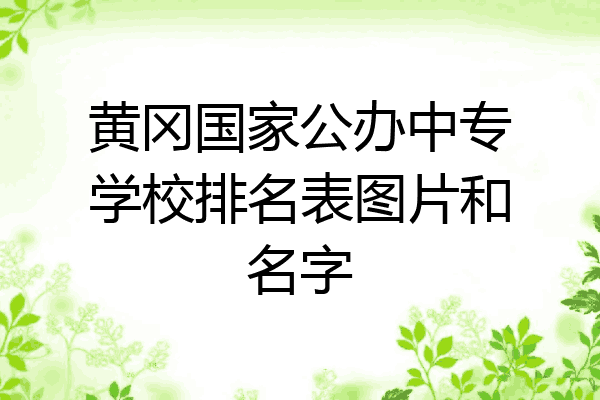 黄冈国家公办中专学校排名表图片和名字