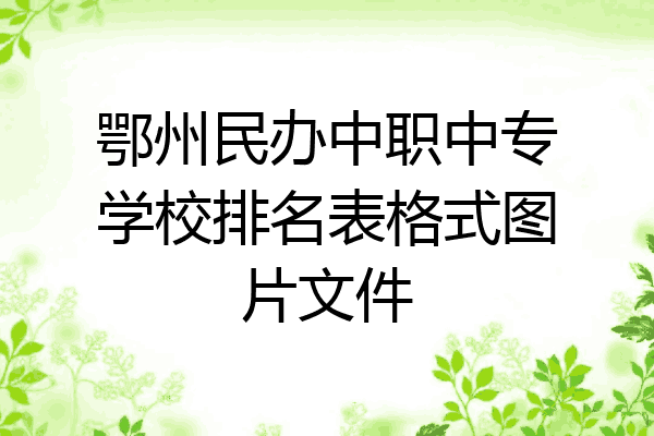 鄂州民办中职中专学校排名表格式图片文件