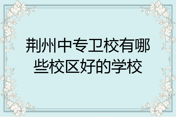 荆州中专卫校有哪些校区好的学校