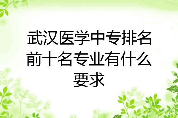 武汉医学中专排名前十名专业有什么要求