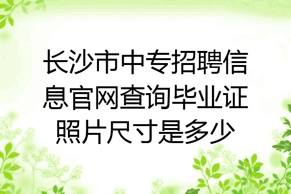长沙市中专招聘信息官网查询毕业证照片尺寸是多少