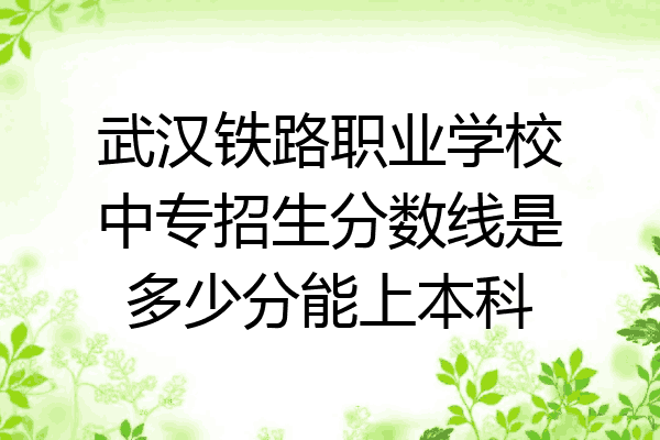 武汉铁路职业学校中专招生分数线是多少分能上本科