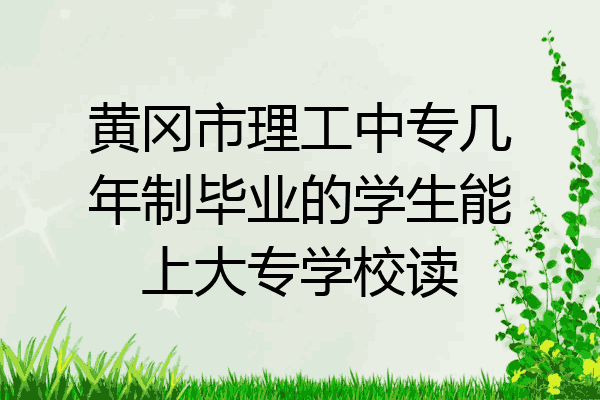 黄冈市理工中专几年制毕业的学生能上大专学校读