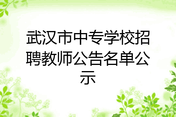 武汉市中专学校招聘教师公告名单公示