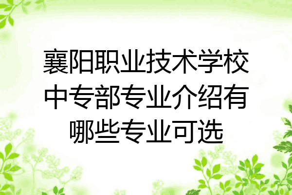 襄阳职业技术学校中专部专业介绍有哪些专业可选