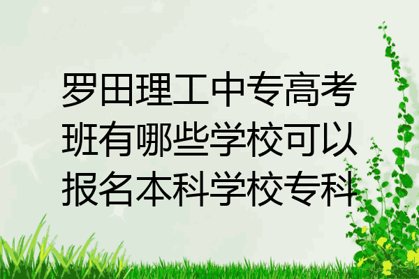 罗田理工中专高考班有哪些学校可以报名本科学校专科