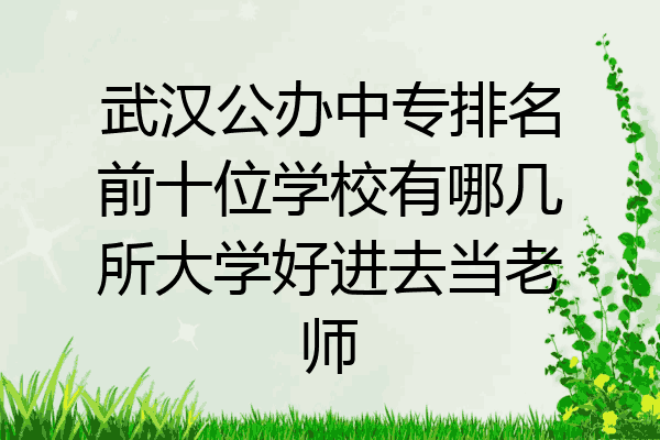 武汉公办中专排名前十位学校有哪几所大学好进去当老师