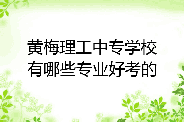 黄梅理工中专学校有哪些专业好考的