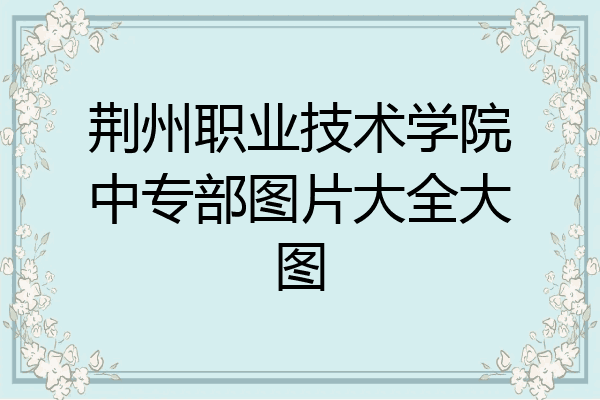 荆州职业技术学院中专部图片大全大图