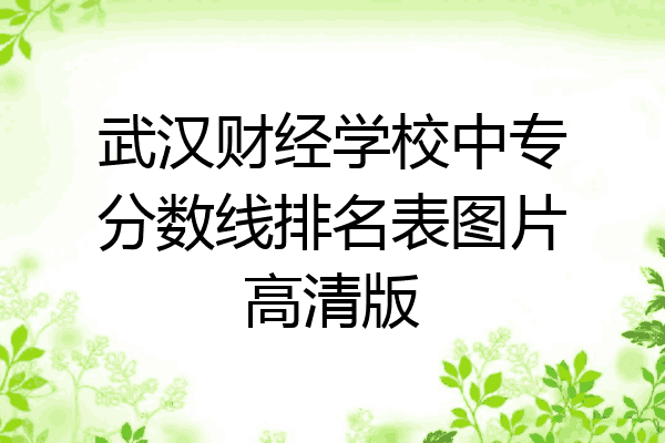 武汉财经学校中专分数线排名表图片高清版