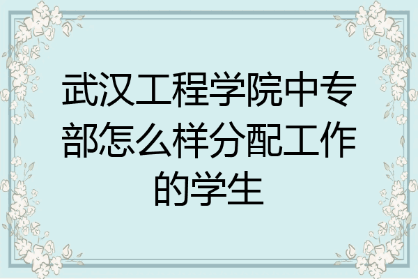 武汉工程学院中专部怎么样分配工作的学生