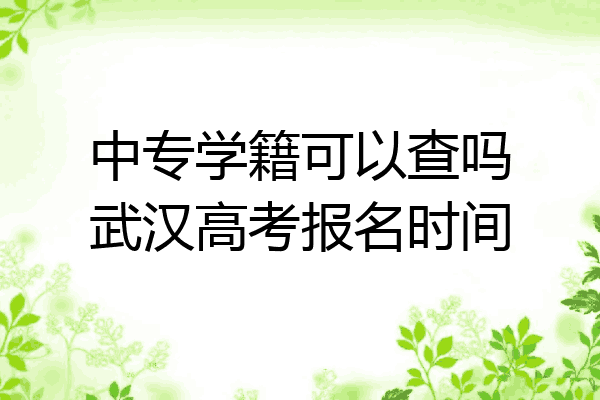 中专学籍可以查吗武汉高考报名时间