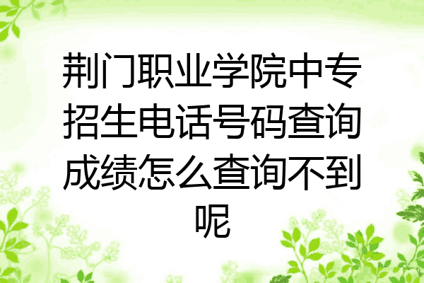 荆门职业学院中专招生电话号码查询成绩怎么查询不到呢