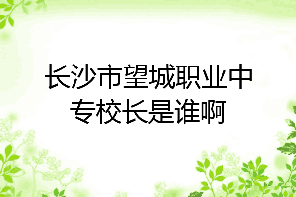 长沙市望城职业中专校长是谁啊