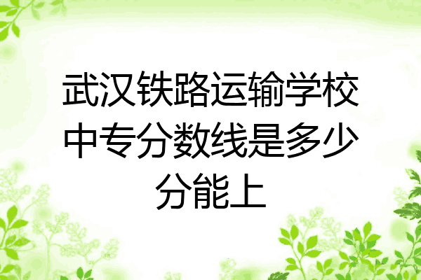 武汉铁路运输学校中专分数线是多少分能上