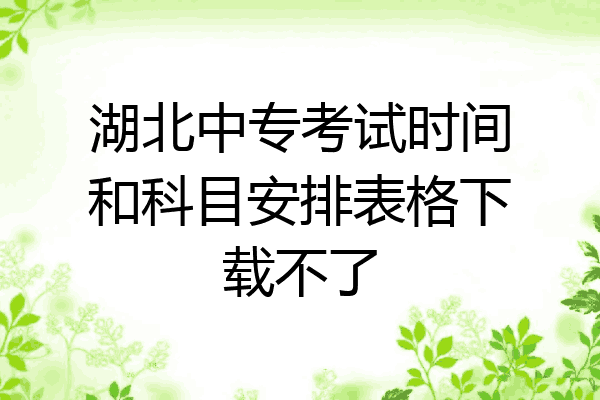 湖北中专考试时间和科目安排表格下载不了