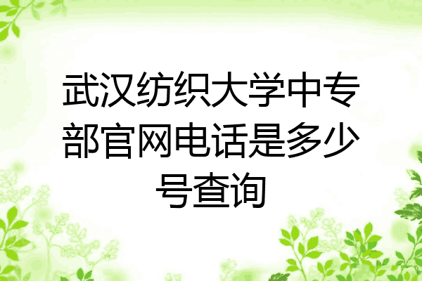 武汉纺织大学中专部官网电话是多少号查询