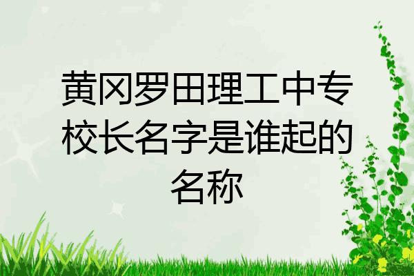黄冈罗田理工中专校长名字是谁起的名称
