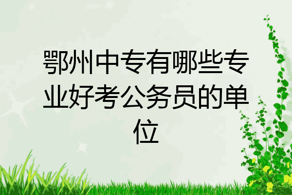 鄂州中专有哪些专业好考公务员的单位