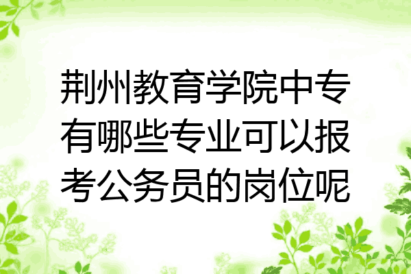 荆州教育学院中专有哪些专业可以报考公务员的岗位呢