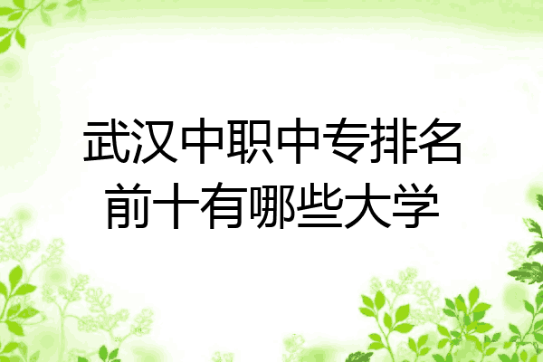 武汉中职中专排名前十有哪些大学