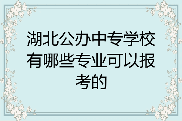 湖北公办中专学校有哪些专业可以报考的