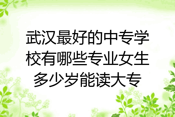 武汉最好的中专学校有哪些专业女生多少岁能读大专
