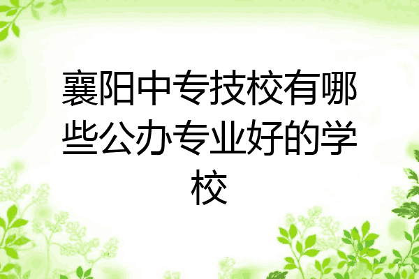 襄阳中专技校有哪些公办专业好的学校