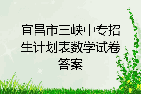 宜昌市三峡中专招生计划表数学试卷答案