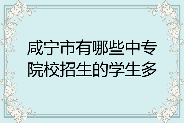 咸宁市有哪些中专院校招生的学生多
