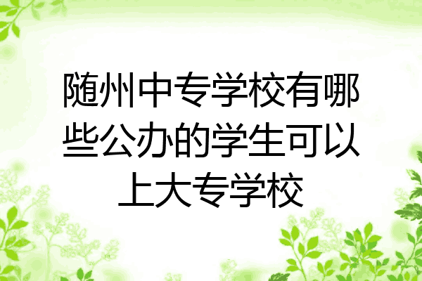 随州中专学校有哪些公办的学生可以上大专学校