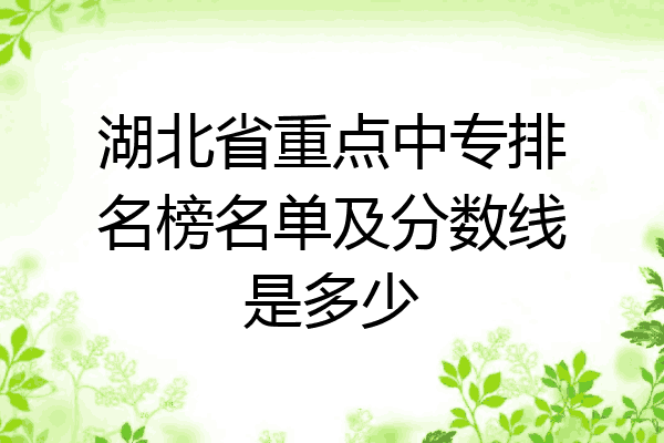 湖北省重点中专排名榜名单及分数线是多少