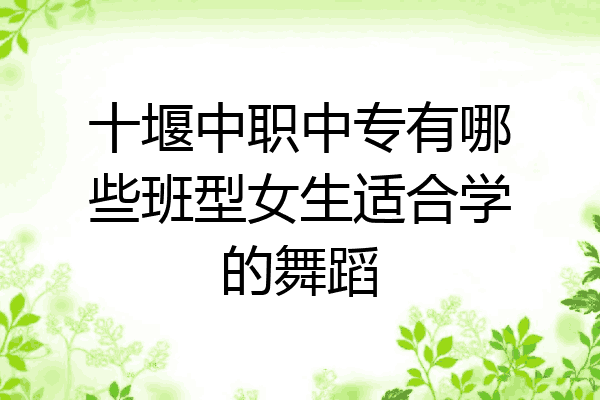 十堰中职中专有哪些班型女生适合学的舞蹈