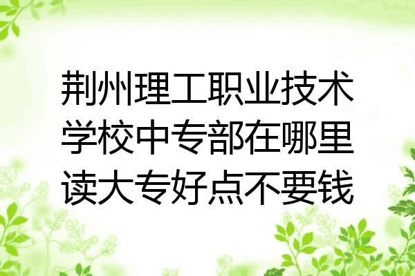 荆州理工职业技术学校中专部在哪里读大专好点不要钱