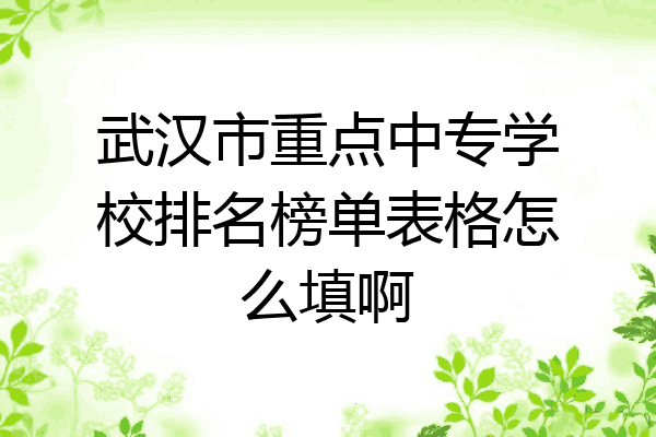 武汉市重点中专学校排名榜单表格怎么填啊