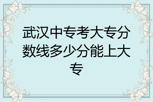 武汉中专考大专分数线多少分能上大专