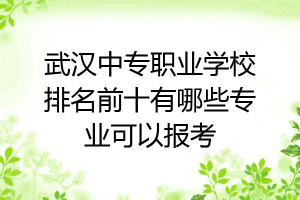 武汉中专职业学校排名前十有哪些专业可以报考