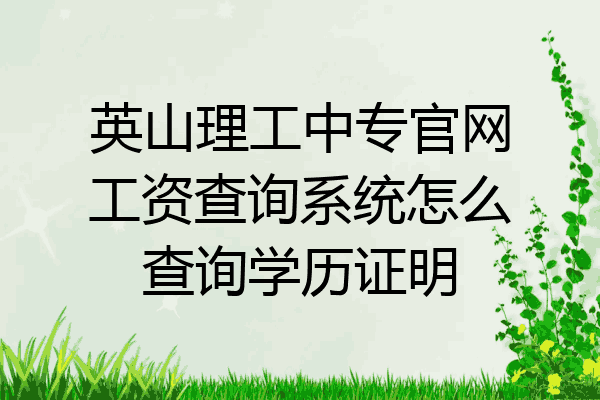 英山理工中专官网工资查询系统怎么查询学历证明