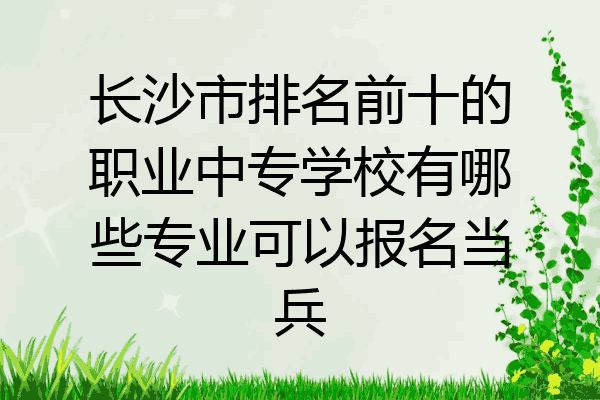 长沙市排名前十的职业中专学校有哪些专业可以报名当兵