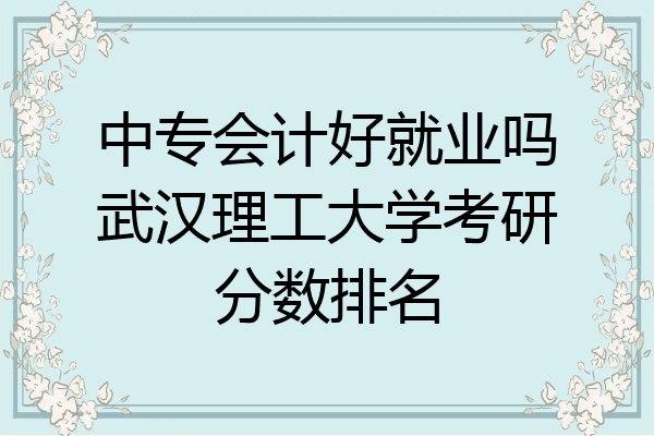 中专会计好就业吗武汉理工大学考研分数排名