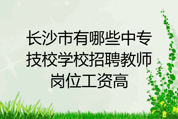 长沙市有哪些中专技校学校招聘教师岗位工资高