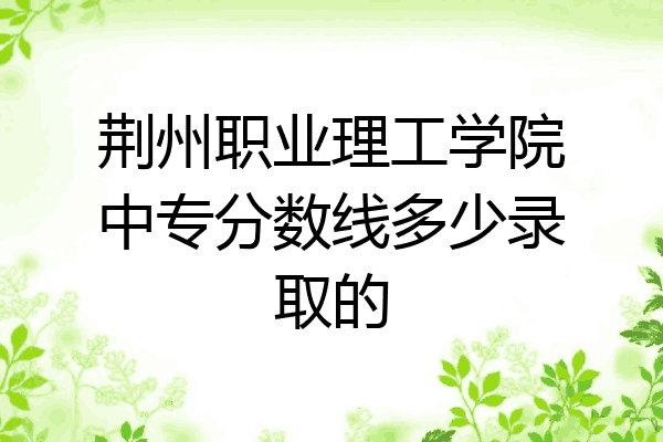 荆州职业理工学院中专分数线多少录取的